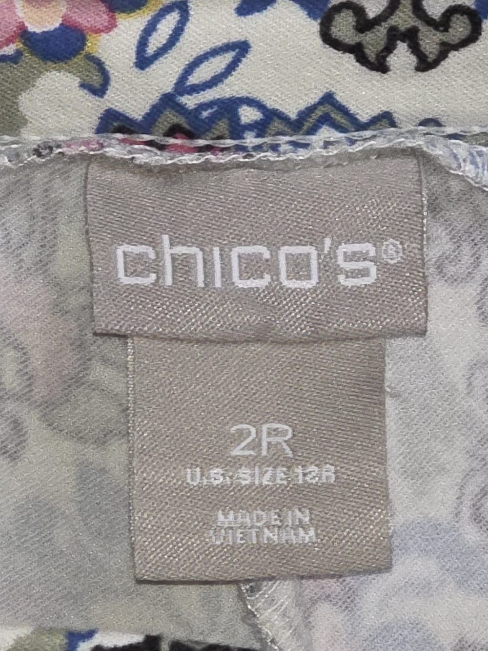 Chico's Floral Paisley Leggings in Pink, Blue & Cream - Picture 3 of 3